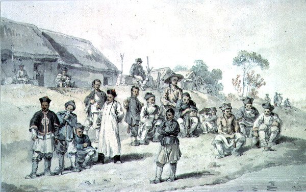 Číňané pozorují britskou (lord Macartney) ambasádu od William Alexander