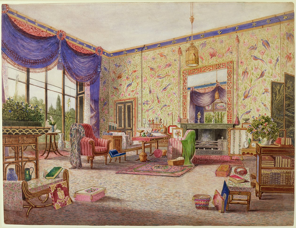 The Chinese Drawing Room, Middleton Park, Oxfordshire, 1839 (viz také 43369) od William Alfred Delamotte