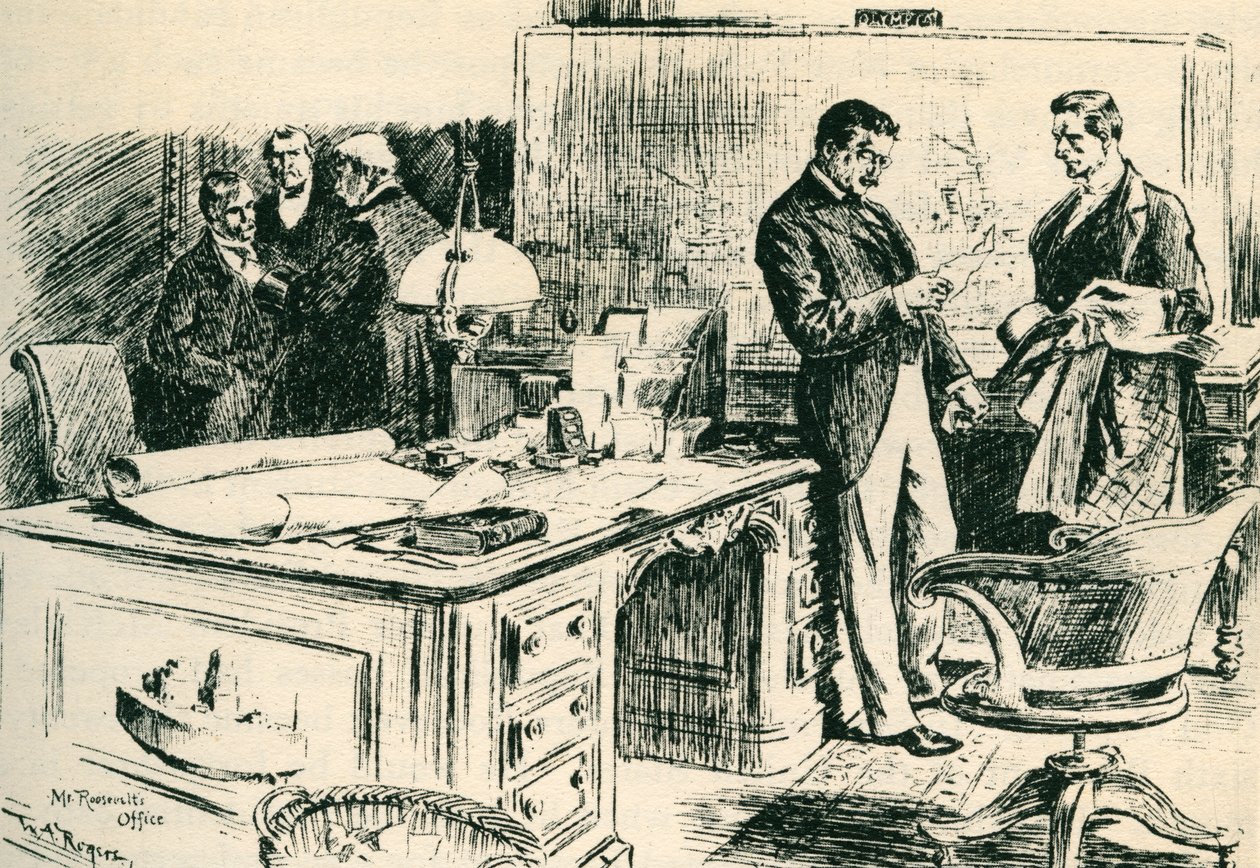 Theodore Roosevelt v roce 1897 od William Allen Rogers