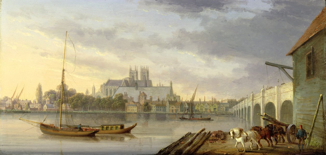 Pohled na Westminsterský most a opatství z jižní strany, 1818 od William Anderson