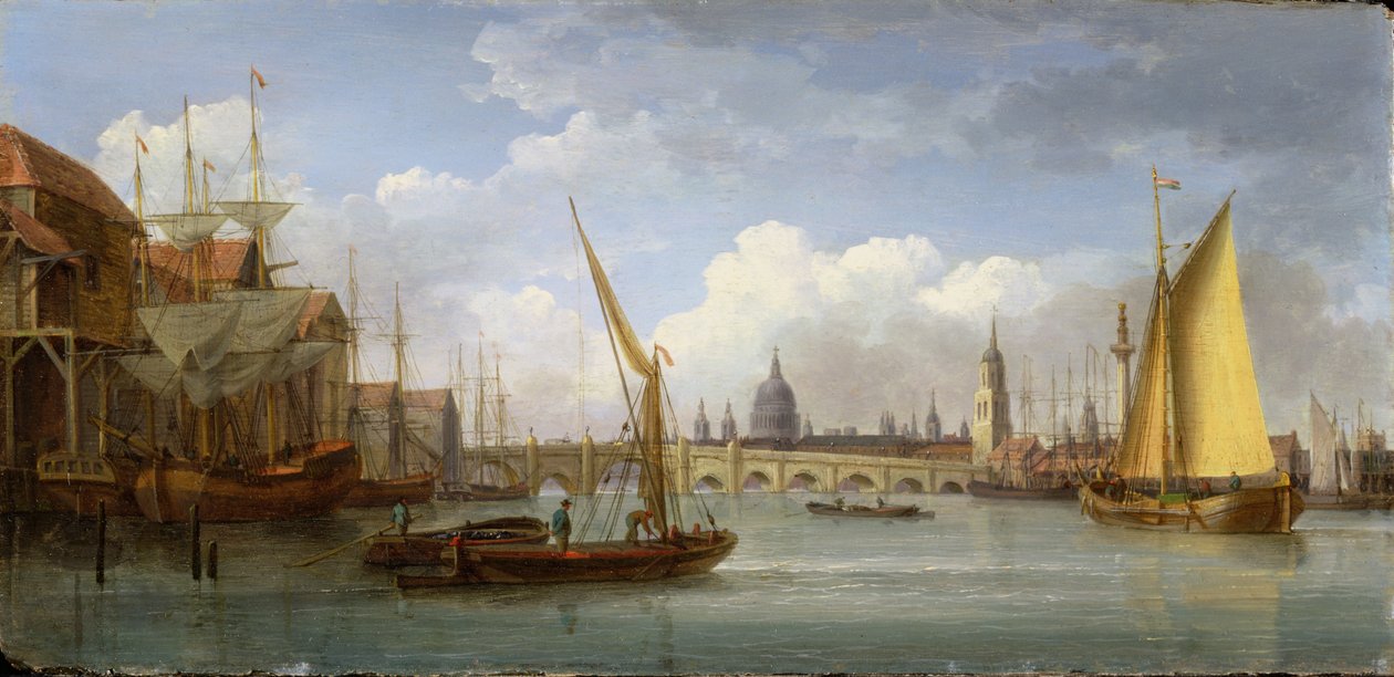 London Bridge, s katedrálou svatého Pavla v dálce, 1815 od William Anderson