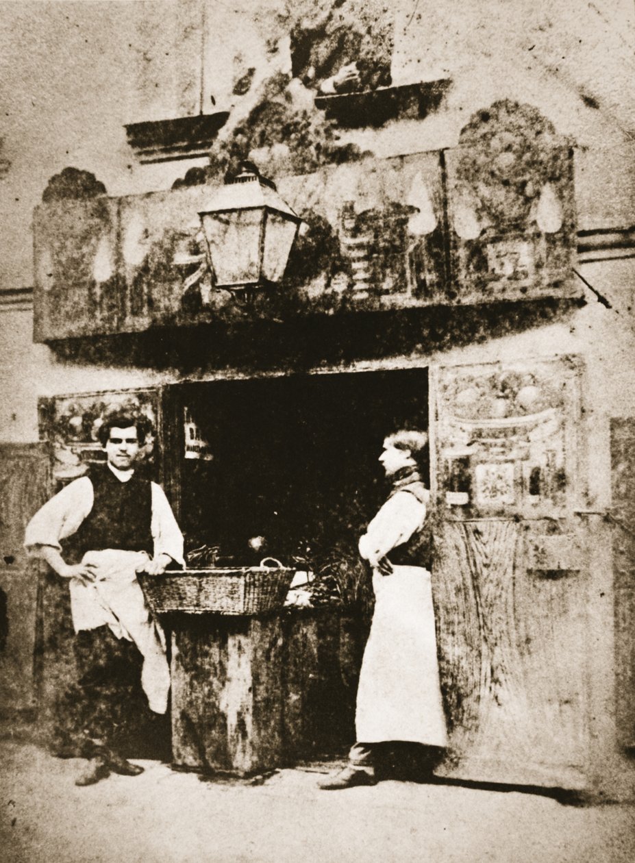 Obchod s potravinami, St. Petersburg, kolem roku 1868 (sépiová fotografie) od William Andreevich Carrick