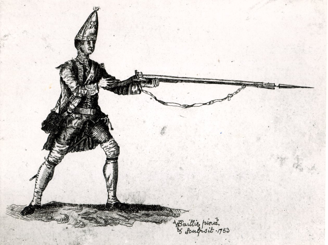 Portrét vojáka, 1753 od William Baillie