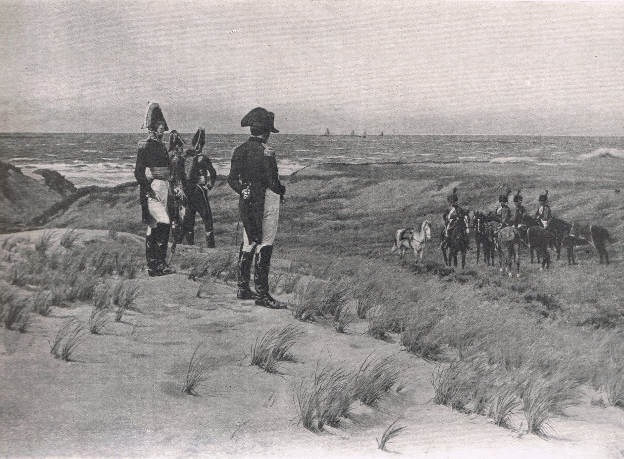 Napoleon Surveys the La Manche, ilustrace z 