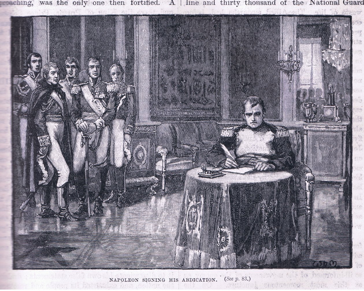 Napoleon podepisuje abdikaci od William Barnes Wollen