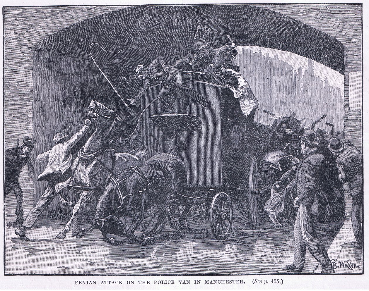 Útok penzistů na policejní vůz v Manchesteru 1867 n. l. od William Barnes Wollen