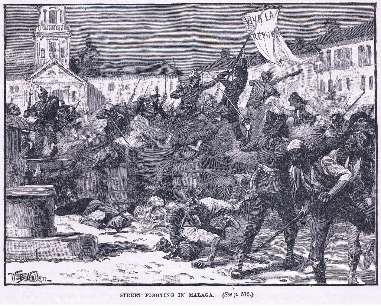 Pouliční boje v Malaze 1869 našeho letopočtu od William Barnes Wollen