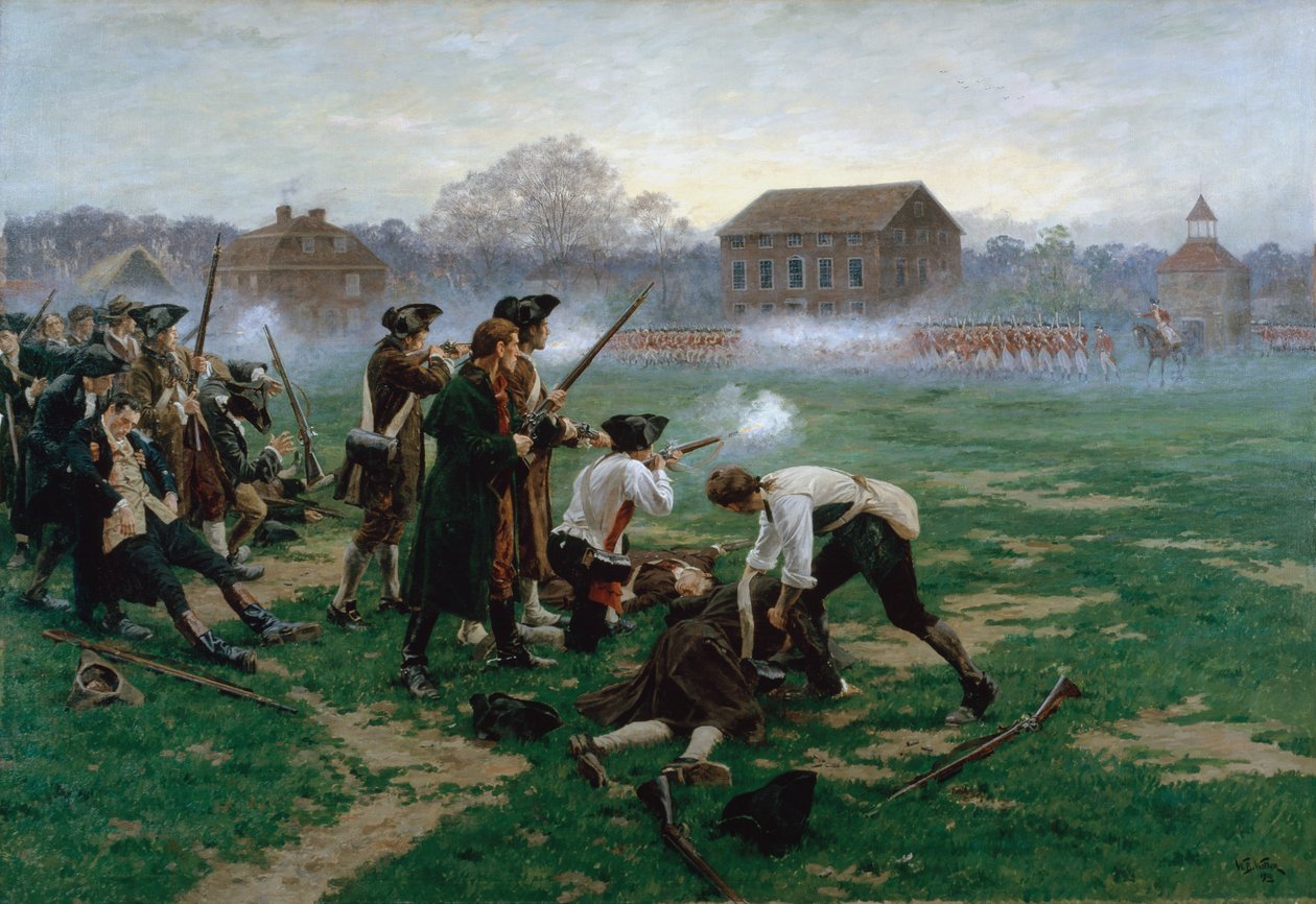 Bitva u Lexingtonu, 19. dubna 1775, 1910 od William Barnes Wollen