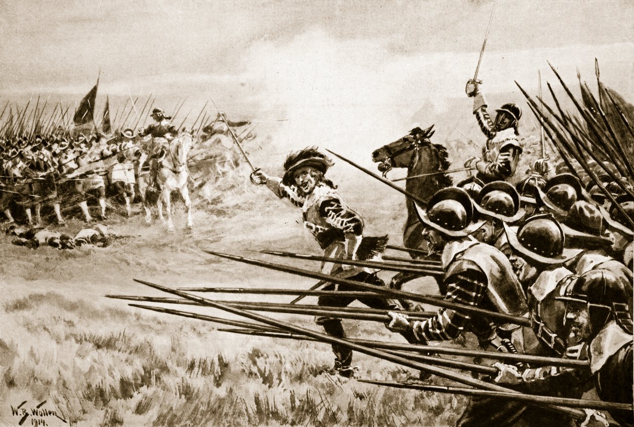 Obvinění royalistické pěchoty v Naseby, 14. června 1645 od William Barnes Wollen