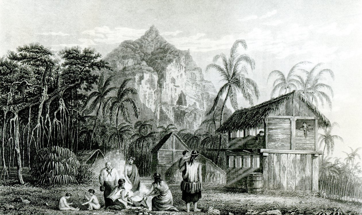 Interiér ostrova Pitcairn, 1831 od William Beechey