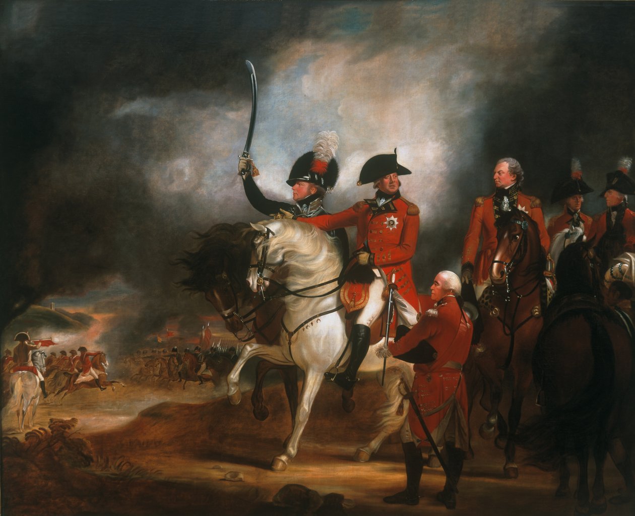 Král Jiří III. (1738-1820) a princ z Walesu (1762-1830) Recenze 3. pluku dragounských gard a 10. lehkých dragounů, kolem roku 1797 od William Beechey