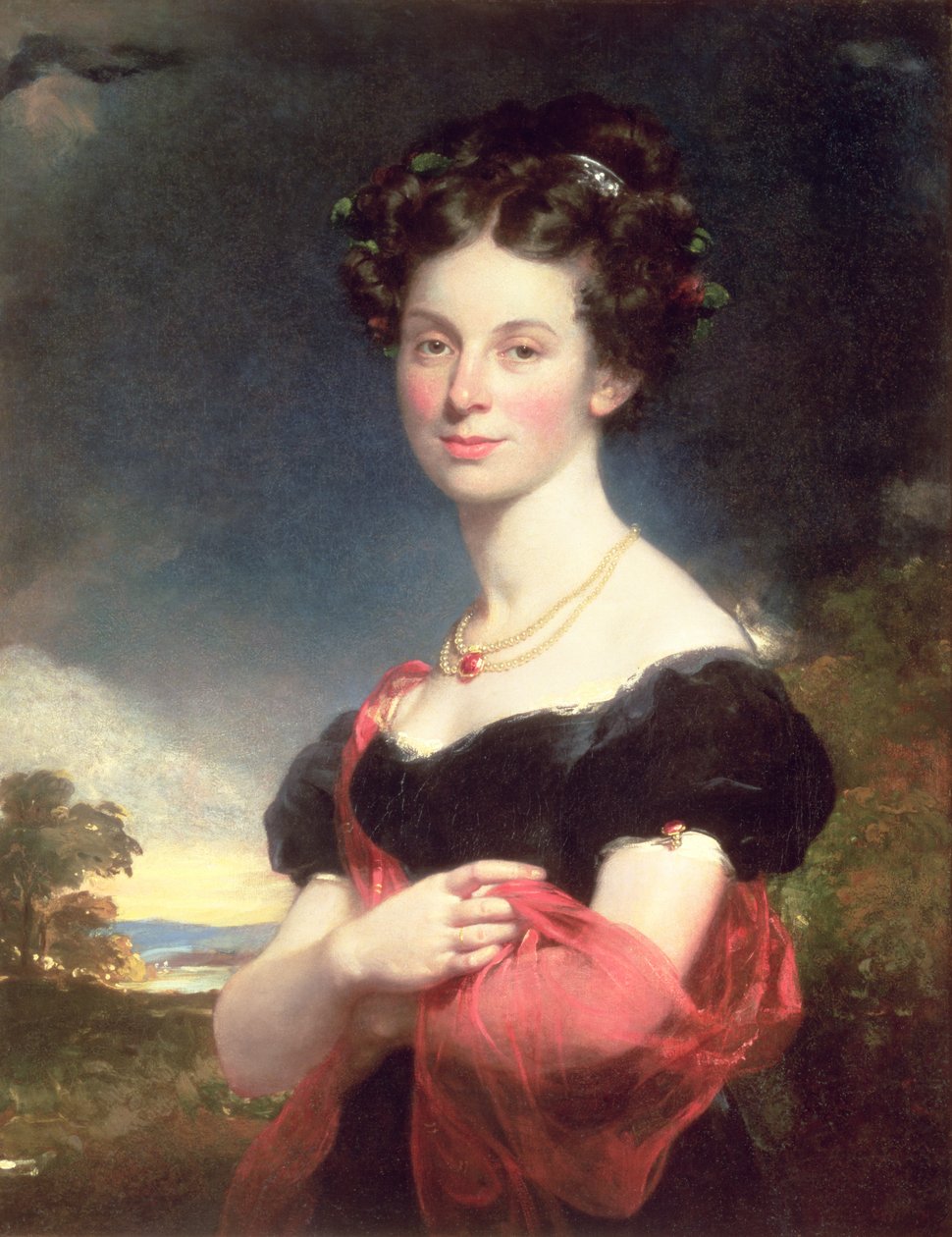 Portrét dámy v černých šatech, 1825 od William Beechey