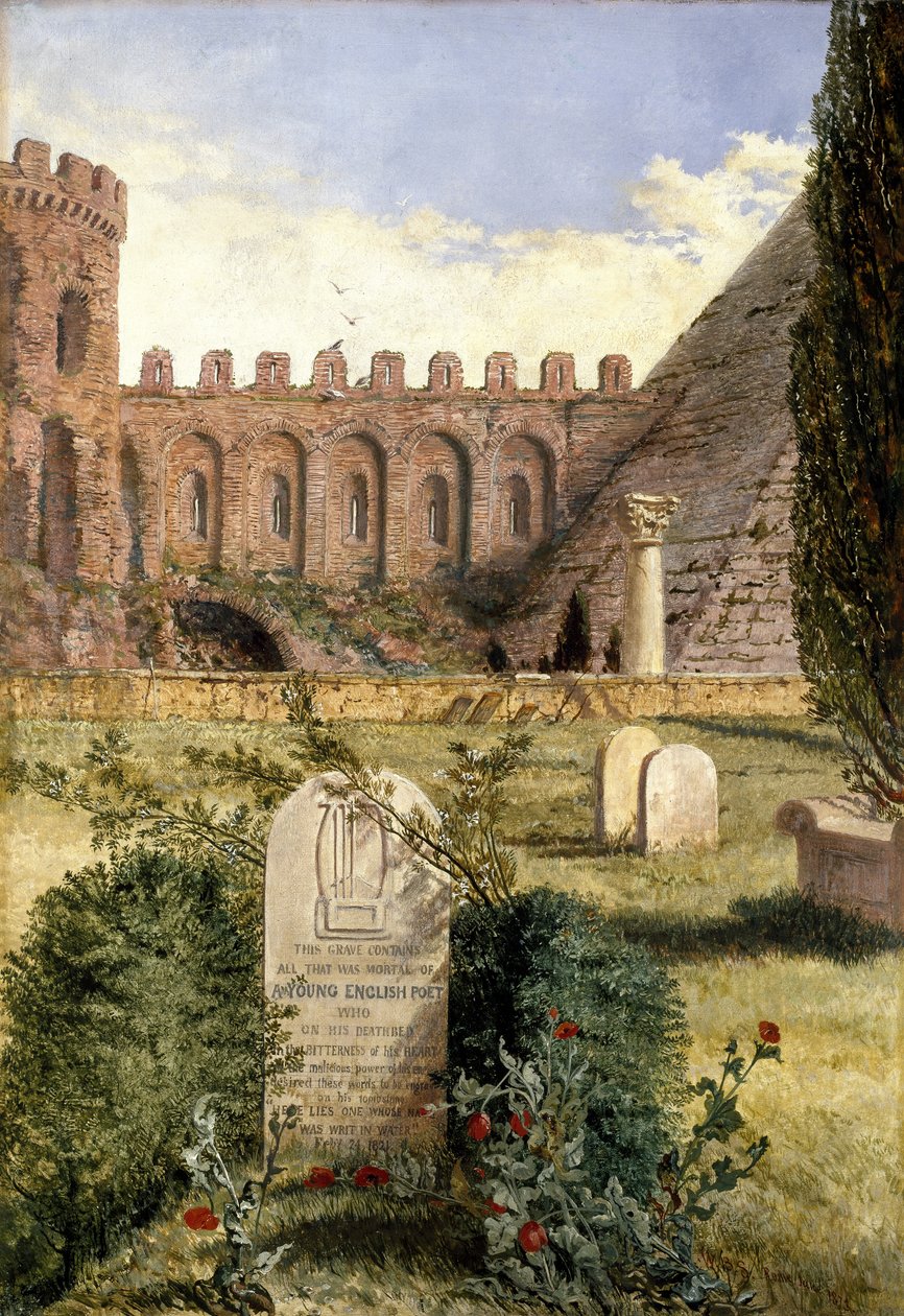 Keatsův hrob na Starém protestantském hřbitově v Římě, 1873 od William Bell Scott