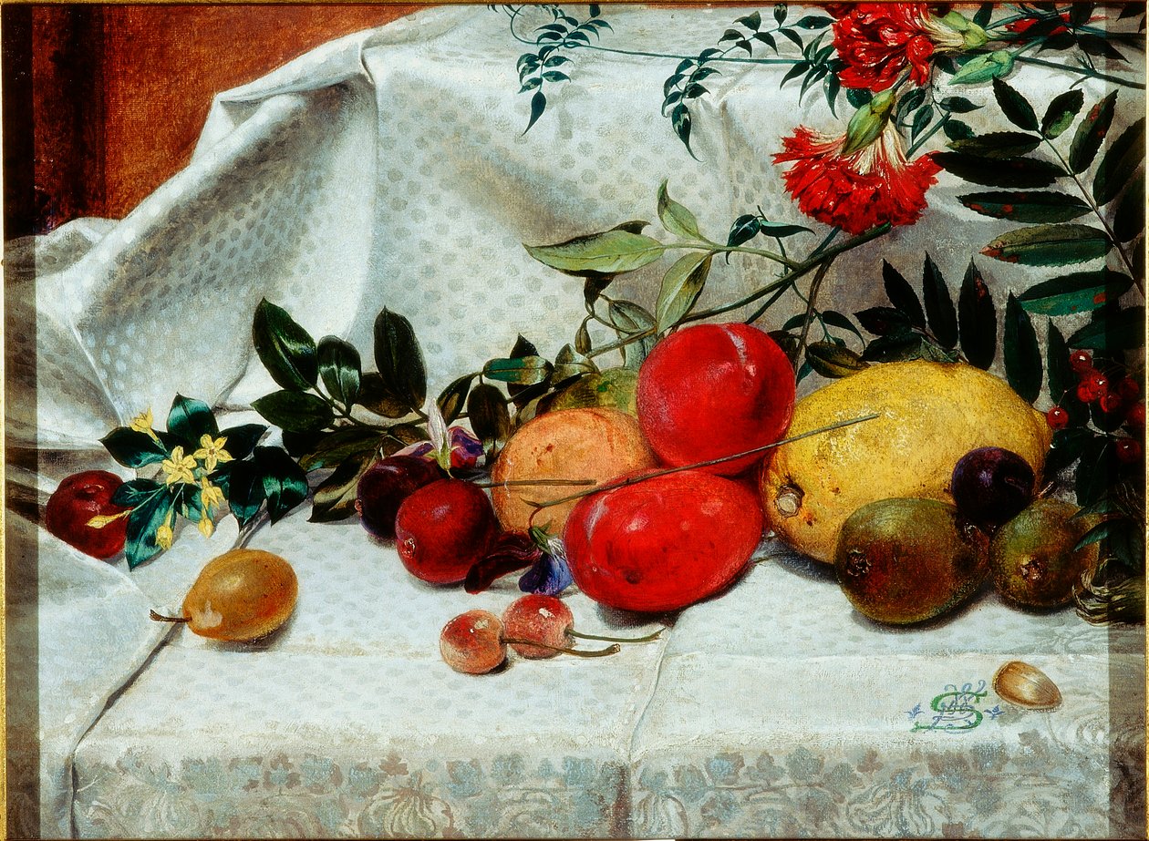 Studie o květinách a ovoci, 1860 od William Bell Scott