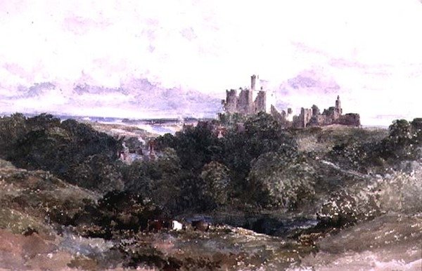 Hrad Warkworth, Northumberland, 19. století od William James Bennett