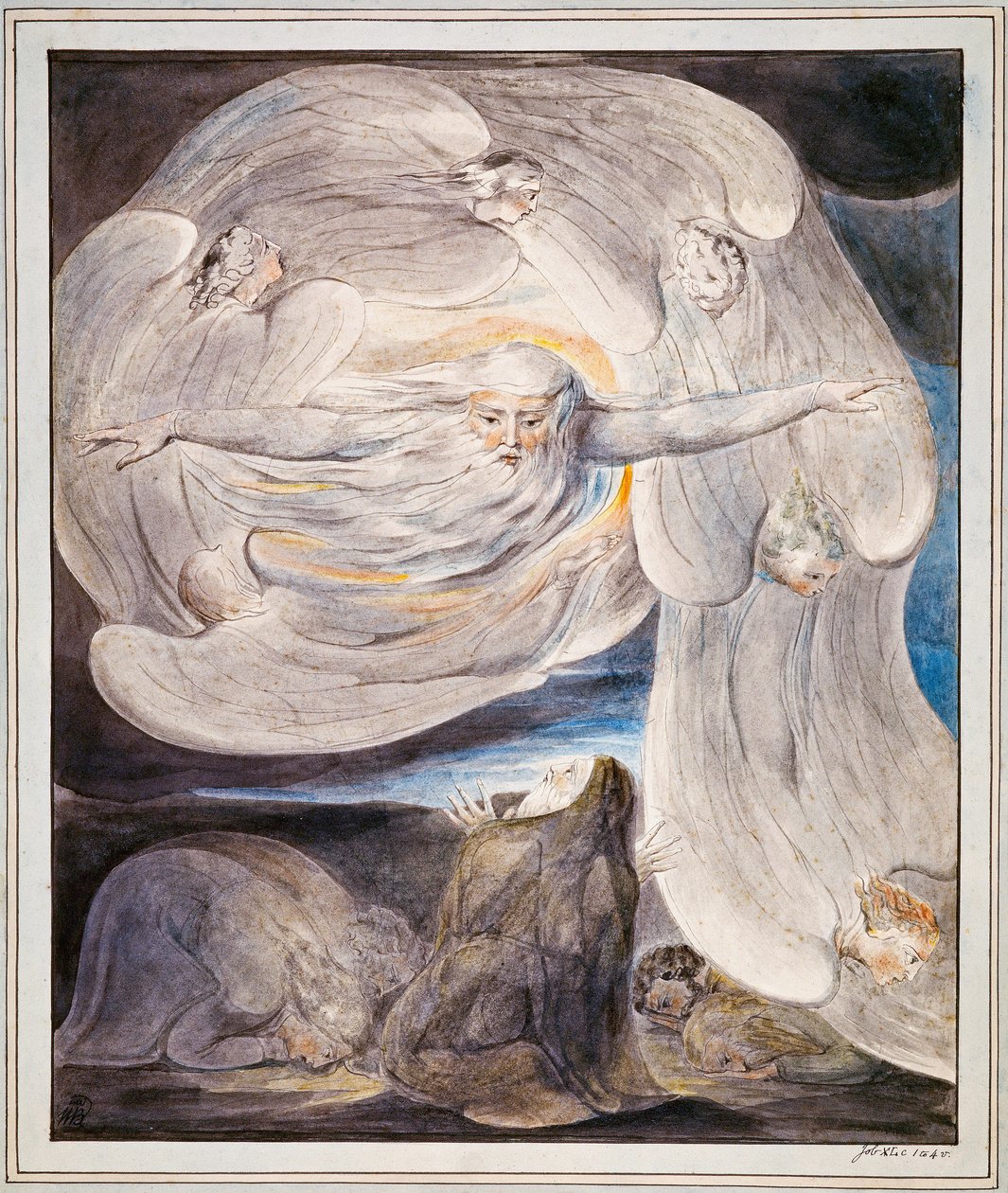 Job vyznává svou domněnku Bohu od William Blake