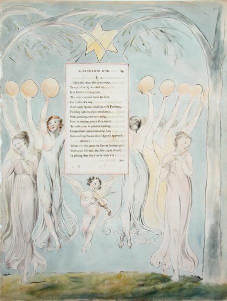 Pindaric Ode, from The Poems of Thomas Gray, vydané 1797-98 (wc a černý inkoust na papíře) od William Blake
