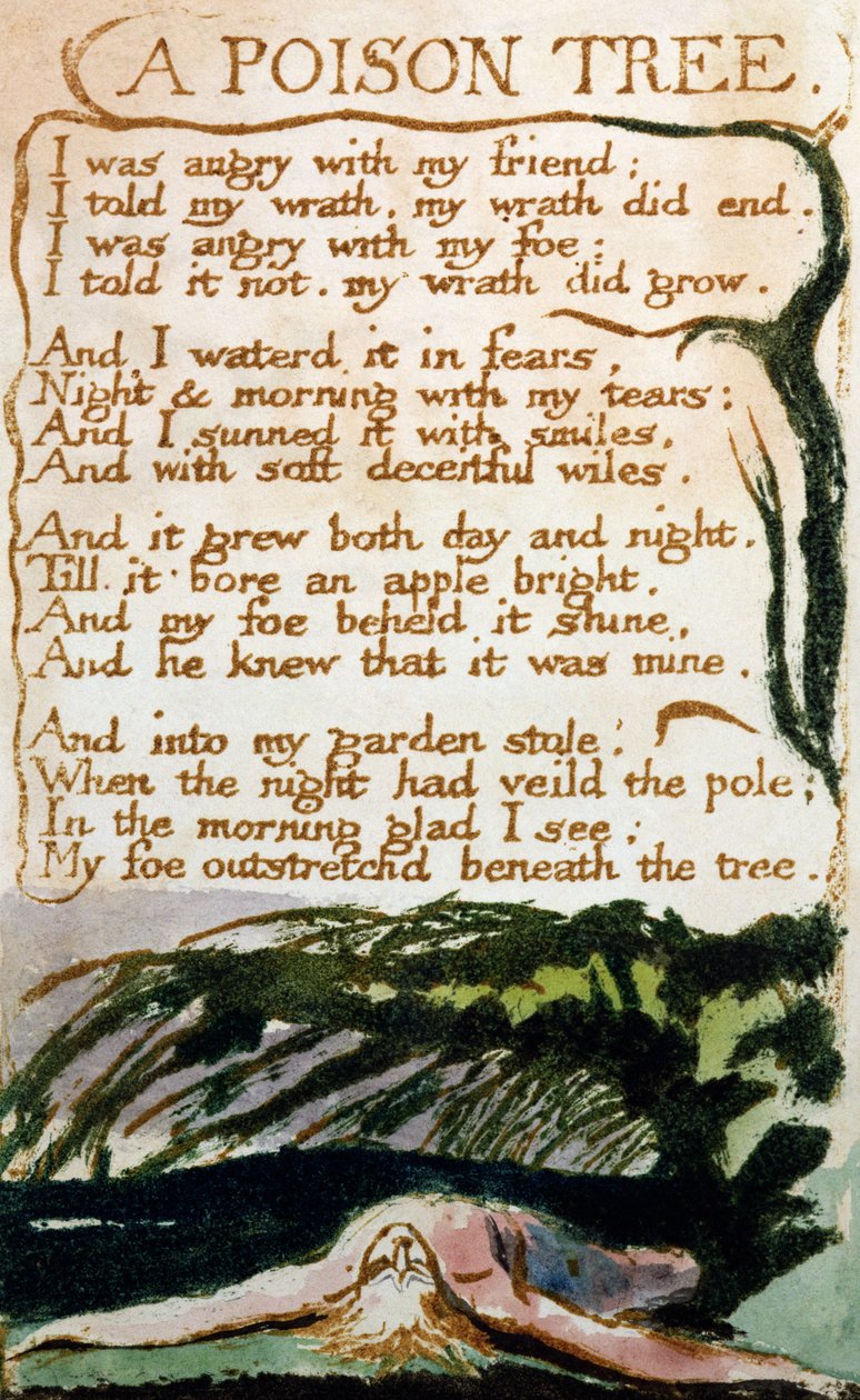 Jedovatý strom, z Songs of Experience od William Blake