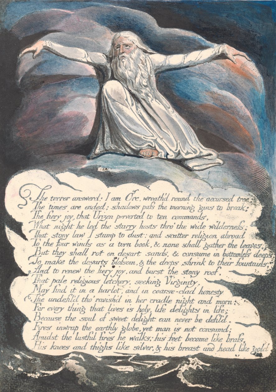Amerika. Proroctví, talíř 10, od William Blake