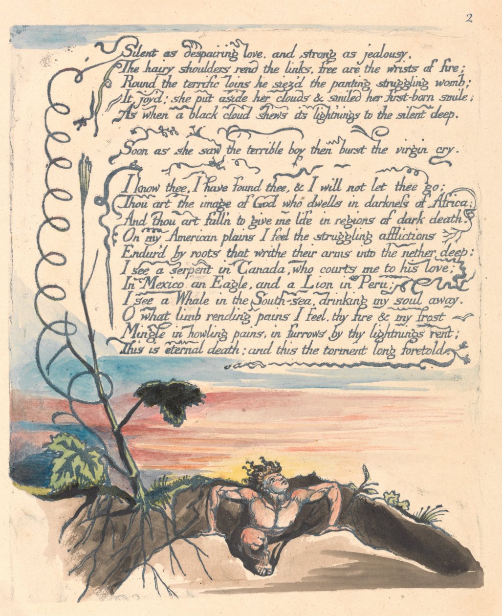Amerika. Proroctví, talíř 4, od William Blake