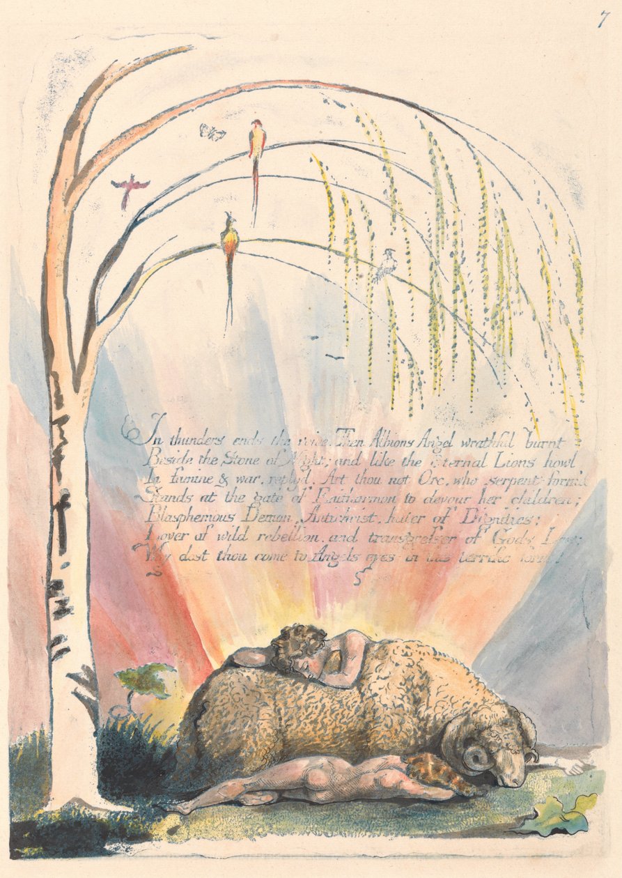 Amerika. Proroctví, deska 9, od William Blake