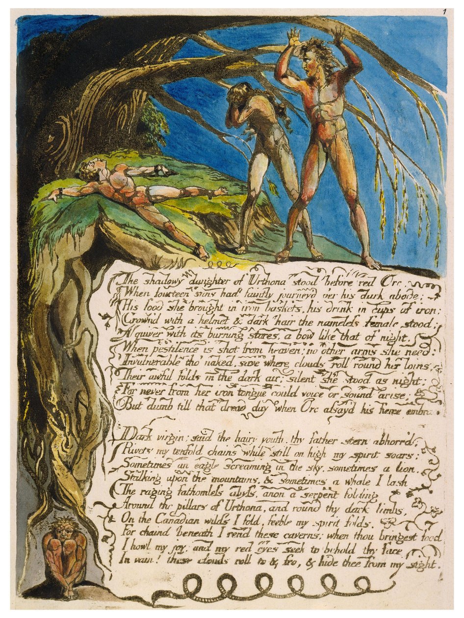 Amerika a proroctví kopíruje talíř 03 od William Blake