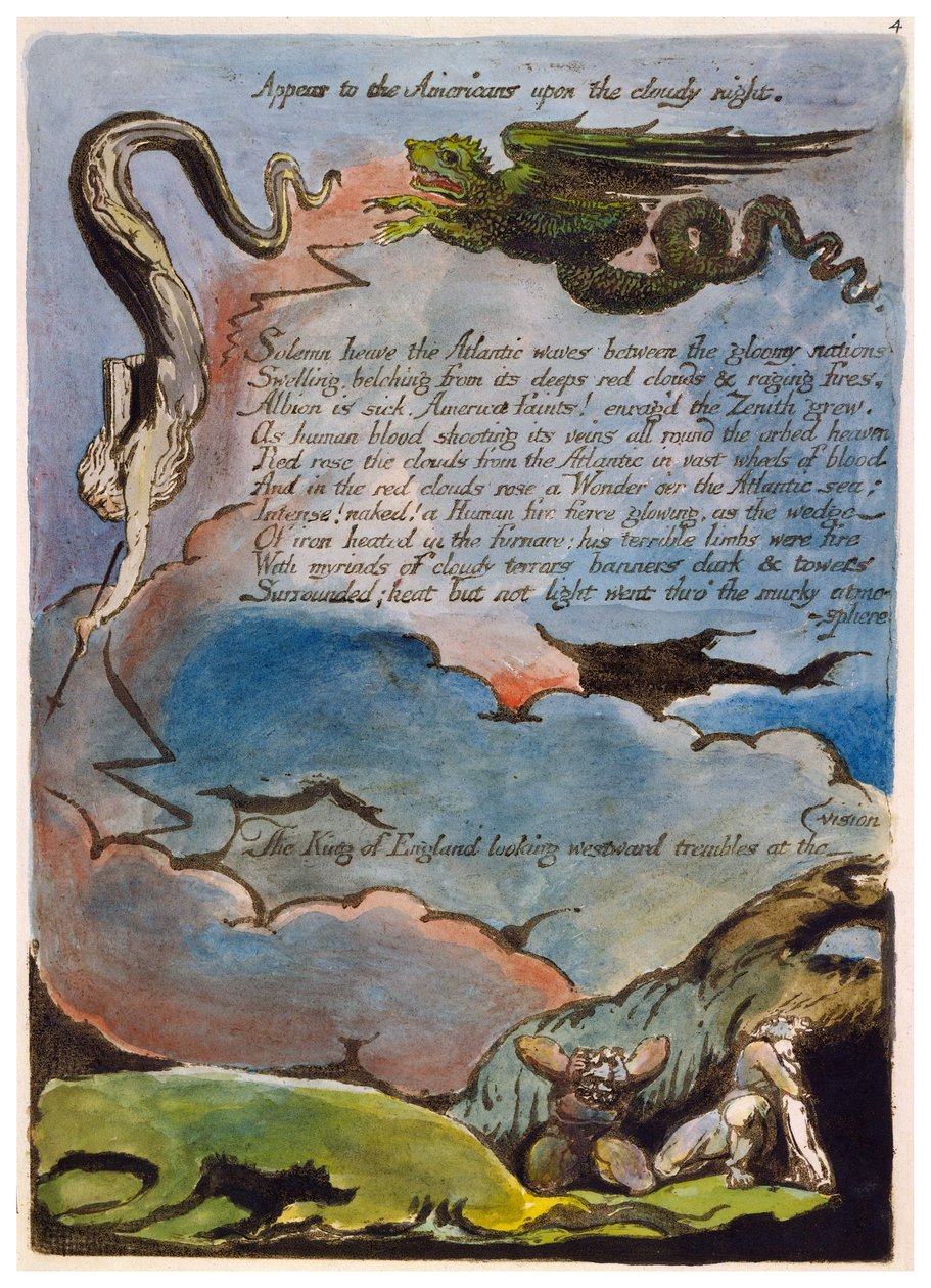 Amerika a proroctví kopíruje talíř 06 od William Blake
