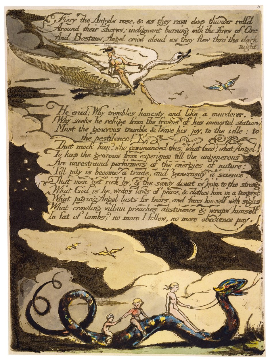 Amerika a proroctví kopíruje talíř 13 od William Blake