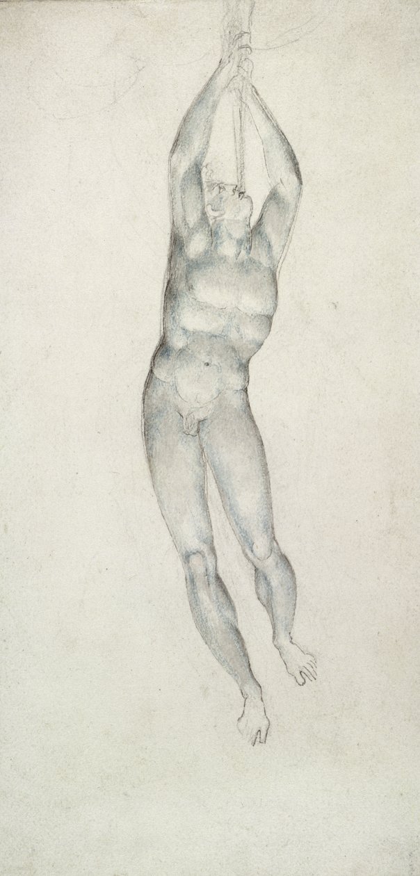 Anděl s trubkou, 1805-08 (pero a černý inkoust a wc na papíře) od William Blake