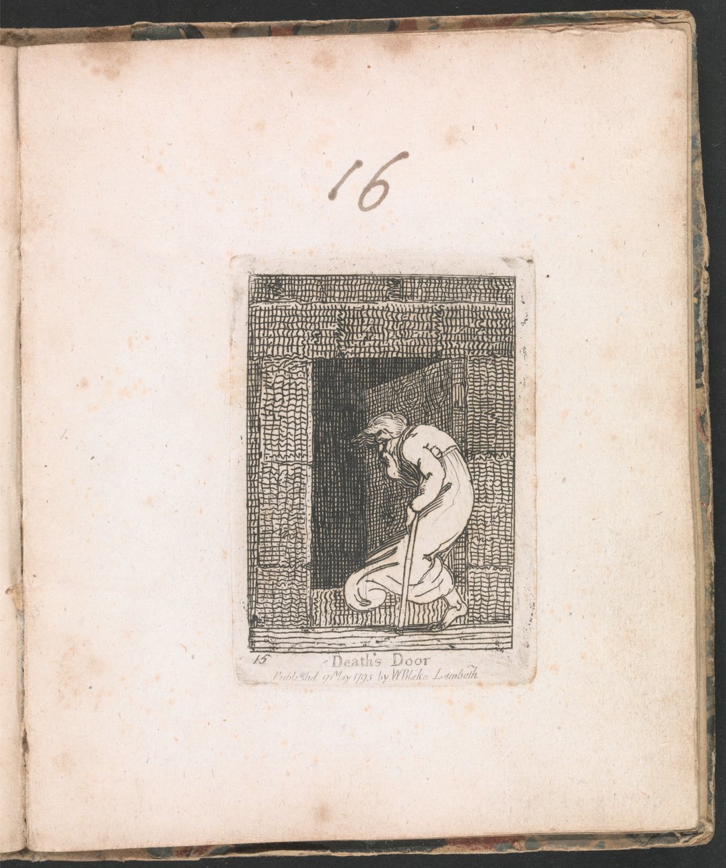 Deaths Door, deska 16 z For Children. Brány ráje, 1793 od William Blake