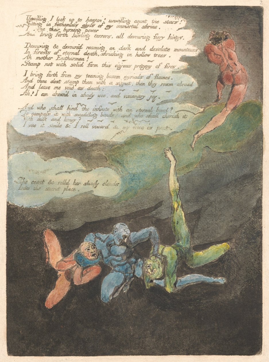 Evropa. Proroctví, talíř 4, neochotně vzhlédnu. . . . (Bentley 5) od William Blake