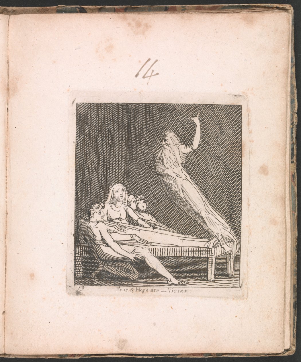 Strach a naděje jsou...Vize, deska 14 od For Children. Brány ráje, 1793 od William Blake