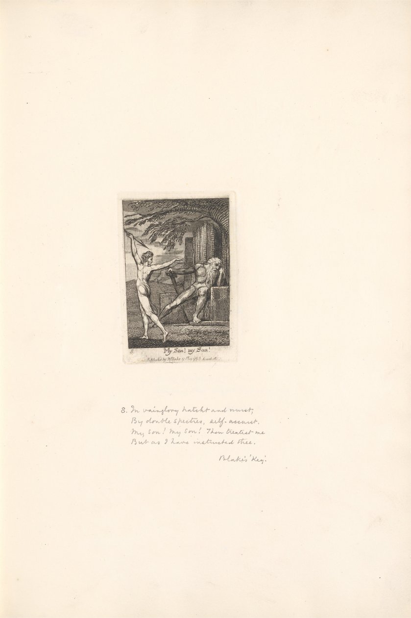 Pro pohlaví- brány ráje, talíř 10, můj synu! můj syn! od William Blake
