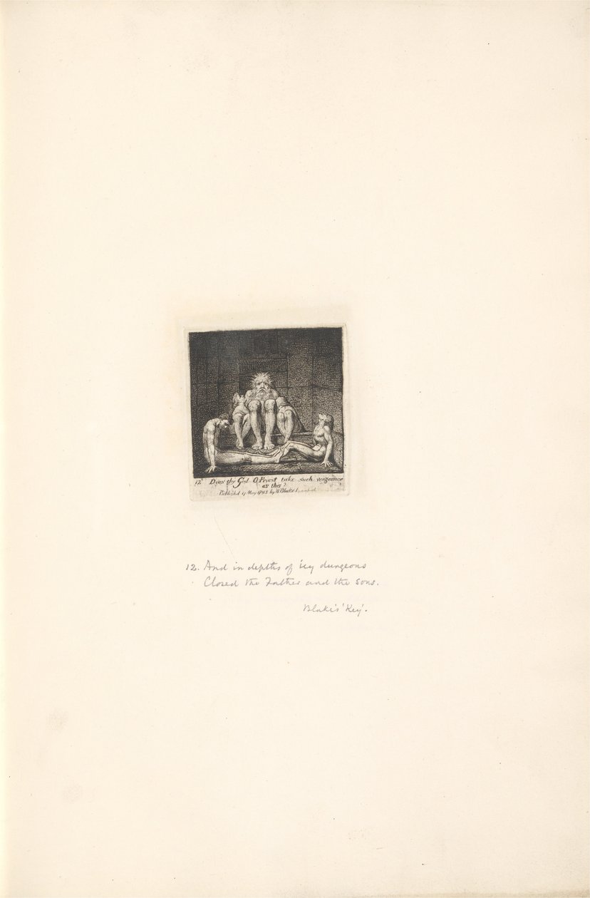 For Sexes- The Gates of Paradise, Plate 14, Will your God O Priest, take pomsta as this od William Blake