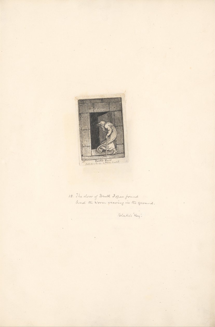 Pro pohlaví- brány ráje, talíř 17, dveře smrti od William Blake