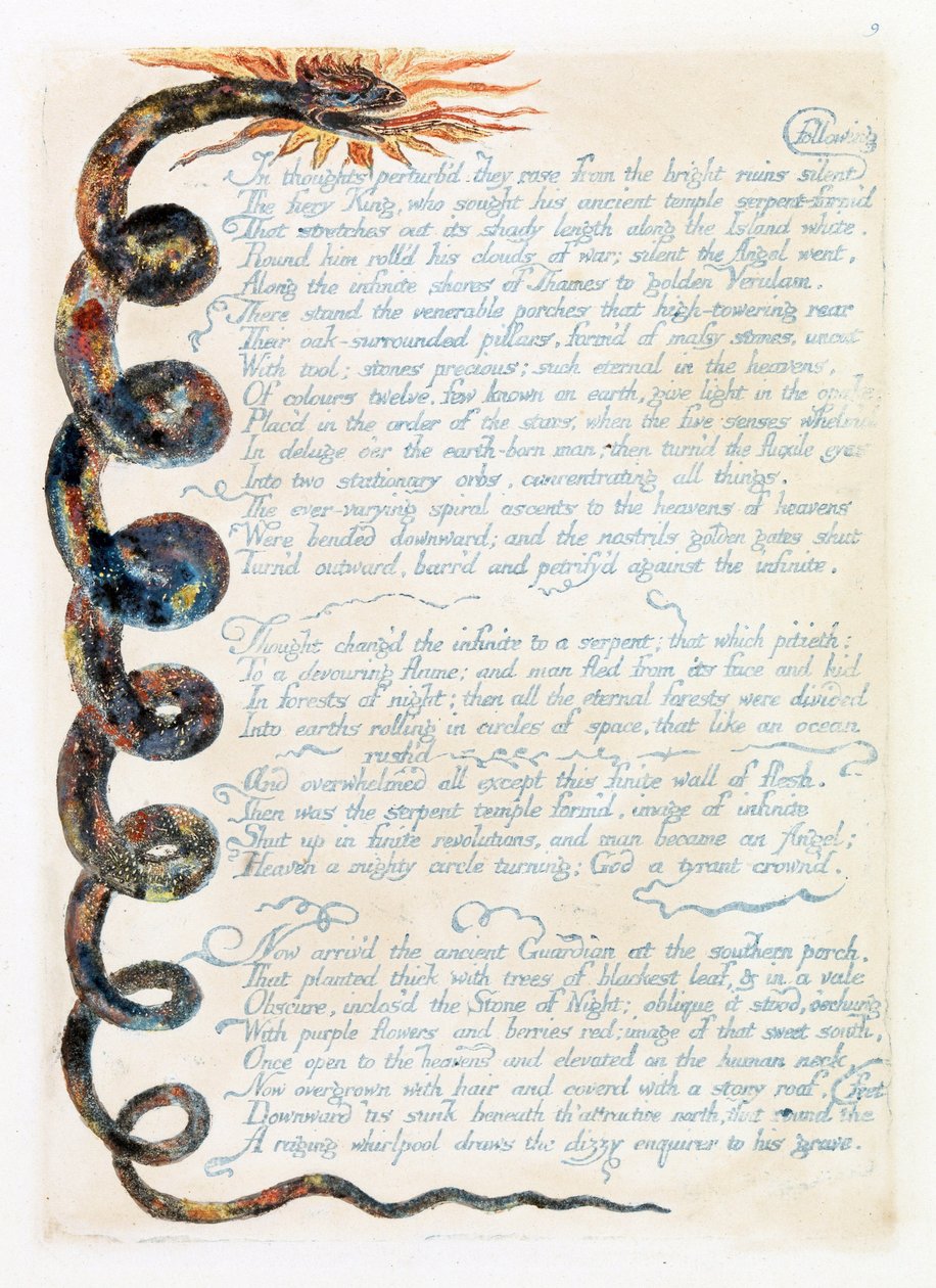 Ilustrace z knihy "Evropa: proroctví", Lambeth, 1794 (tuš a čb na papíře) od William Blake