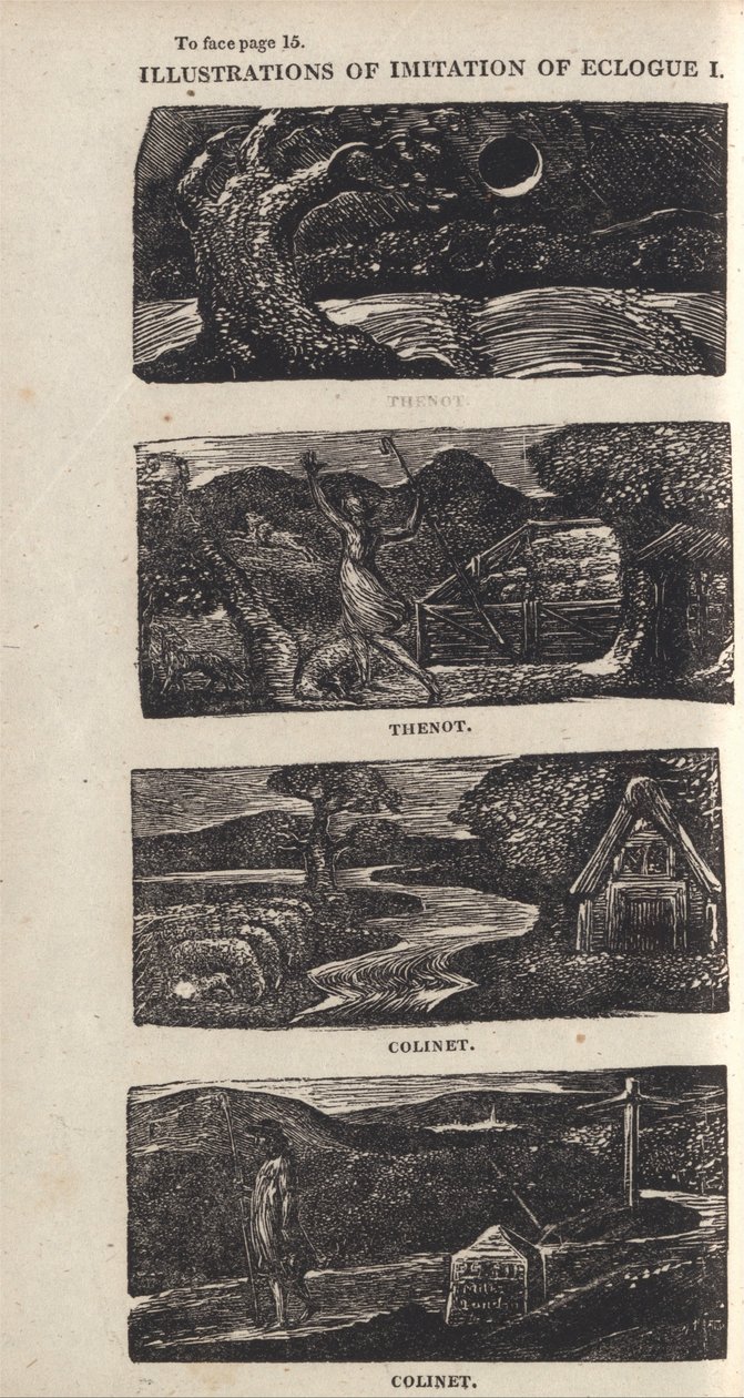 Ilustrace imitace Eclogue I, strana 15 od William Blake