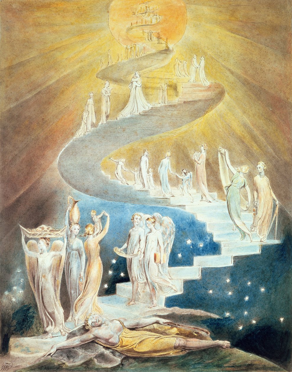 Jákobův žebřík od William Blake