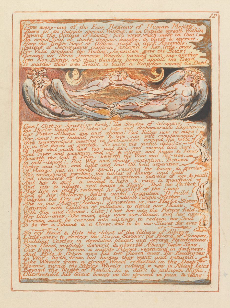 Jeruzalém, talíř 18, z každého ze čtyř regionů ... od William Blake