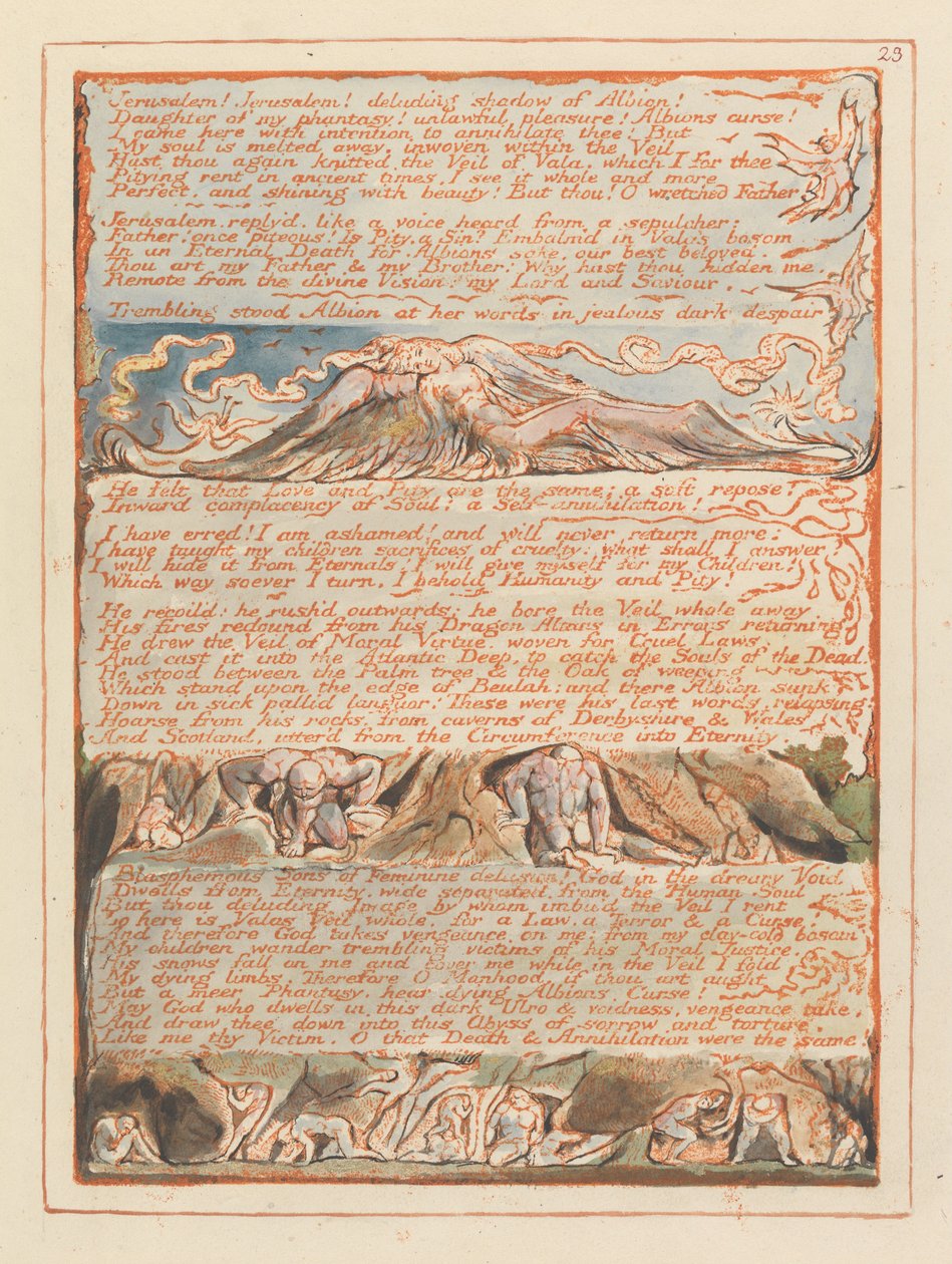 Jeruzalém, talíř 23, Jeruzalém! Jeruzalém!.... od William Blake