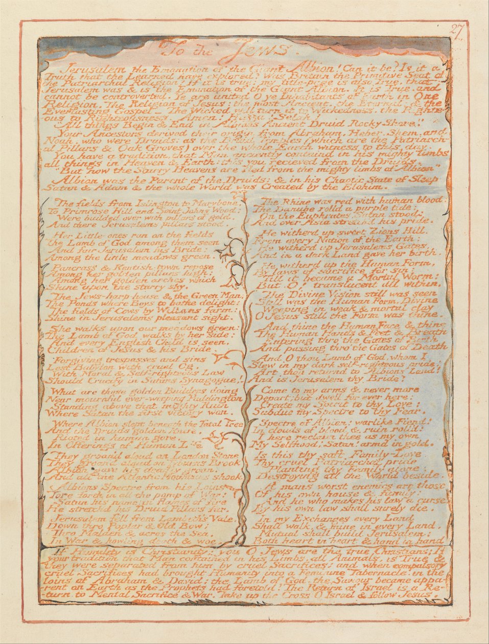 Jeruzalém, talíř 27, Židům ... od William Blake
