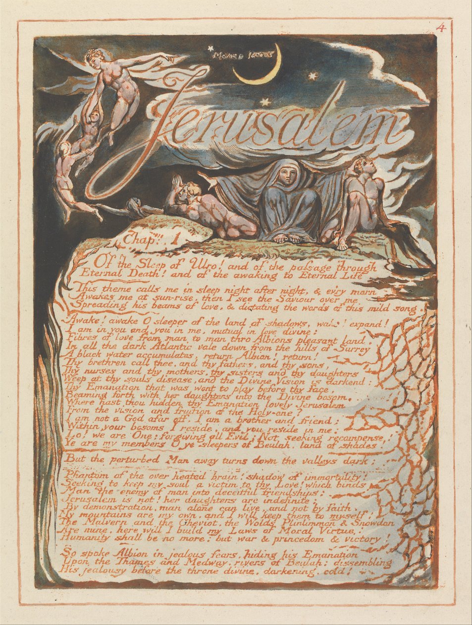 Jeruzalém, talíř 4, Jeruzalém, kap. 1 .... od William Blake