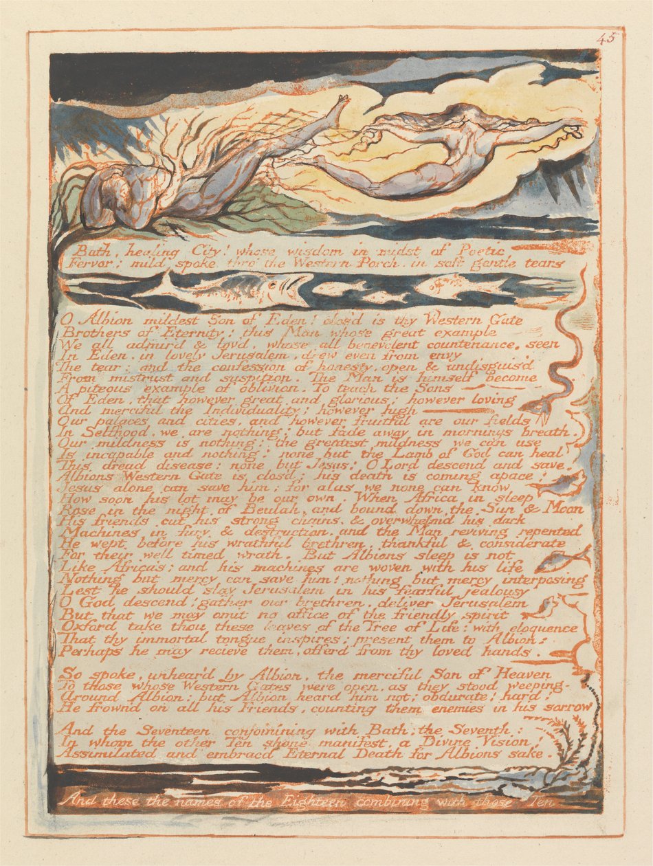 Jeruzalém, talíř 45, od William Blake