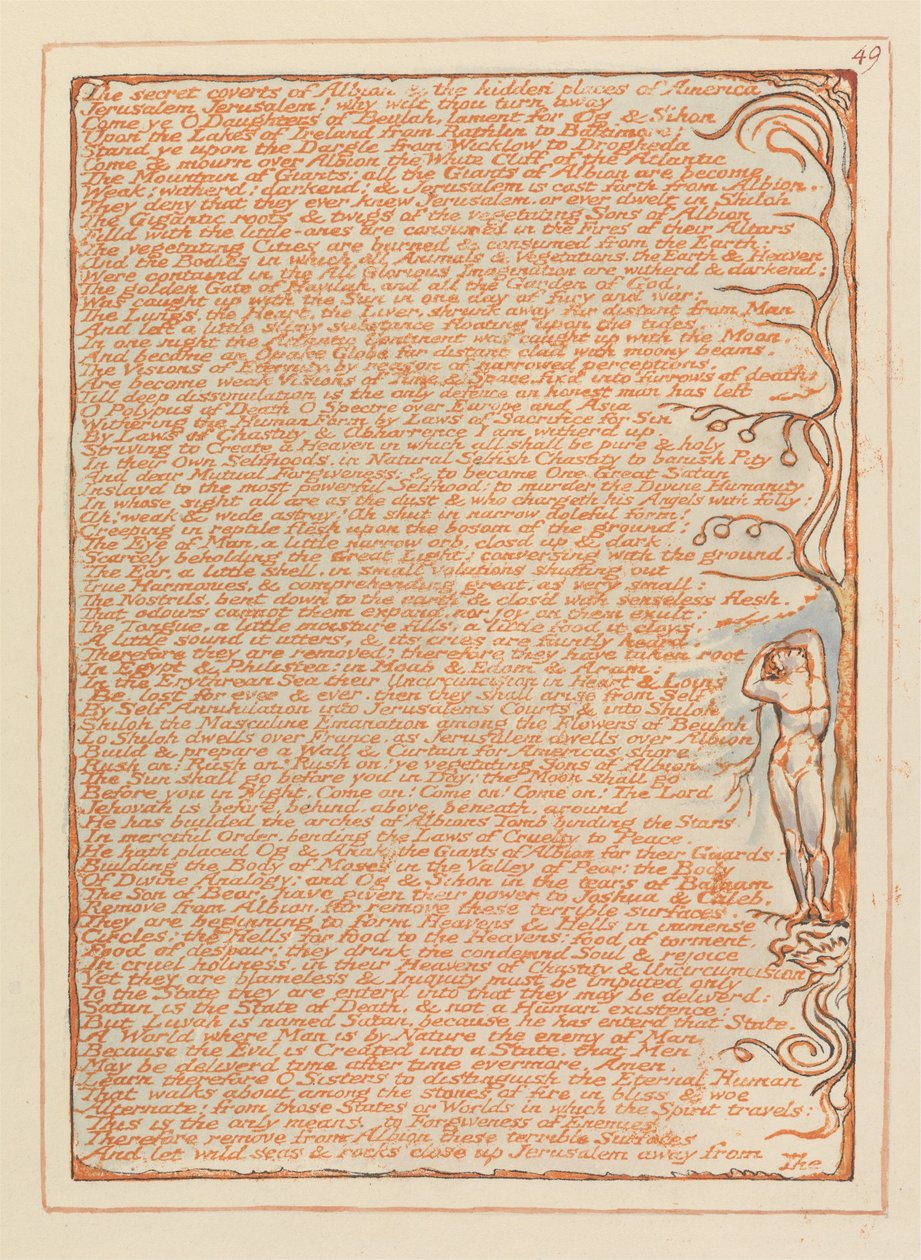 Jeruzalém, talíř 49, Tajné pokrývky Albionu .... od William Blake
