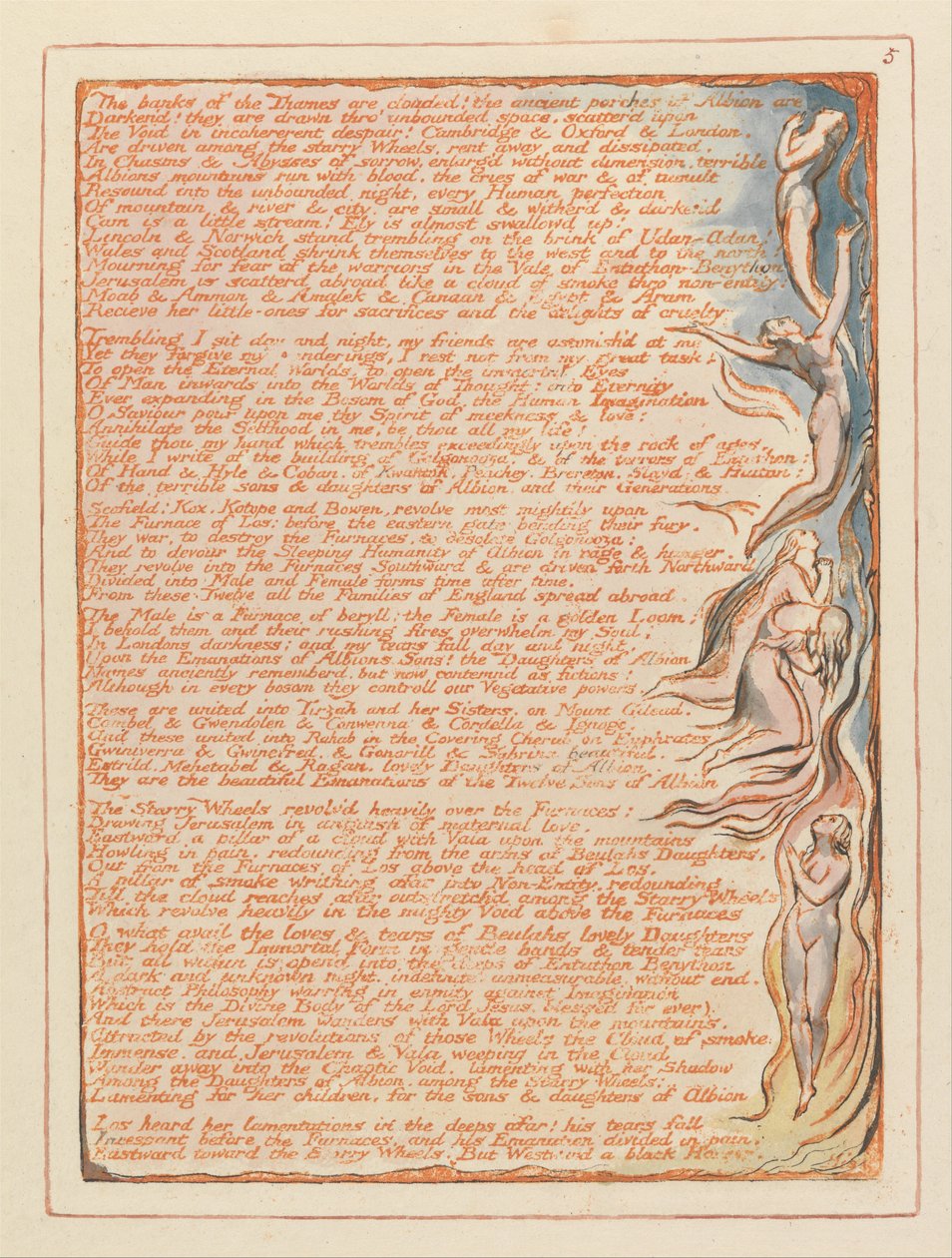Jeruzalém, talíř 5, Břehy Temže .... od William Blake