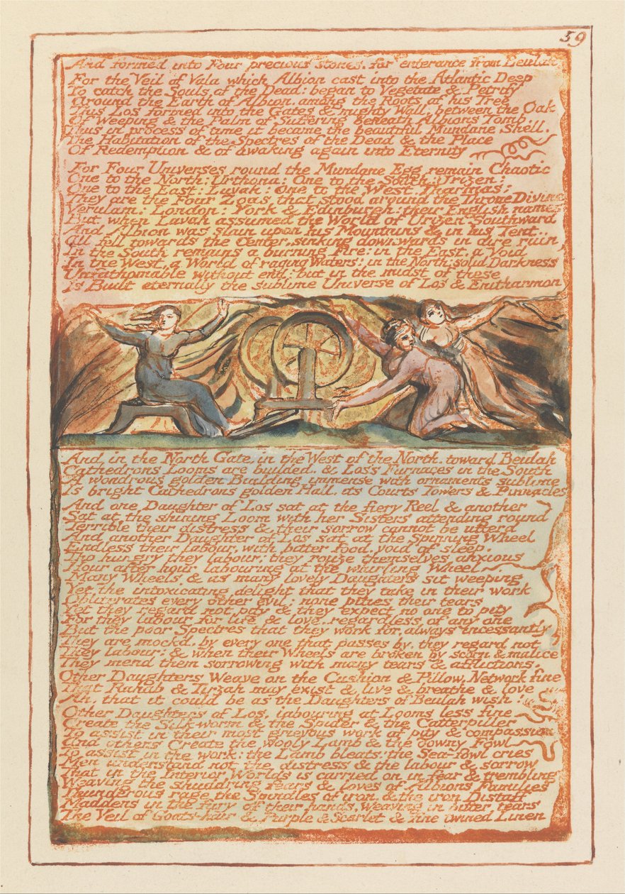 Jeruzalém, talíř 59, a formován do čtyř drahých kamenů ... od William Blake