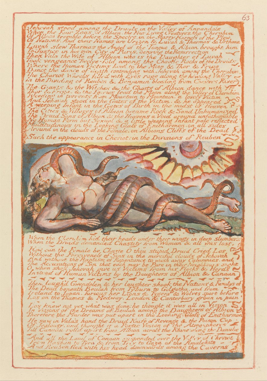 Jeruzalém, talíř 63, Jehova stál mezi druidy ... od William Blake