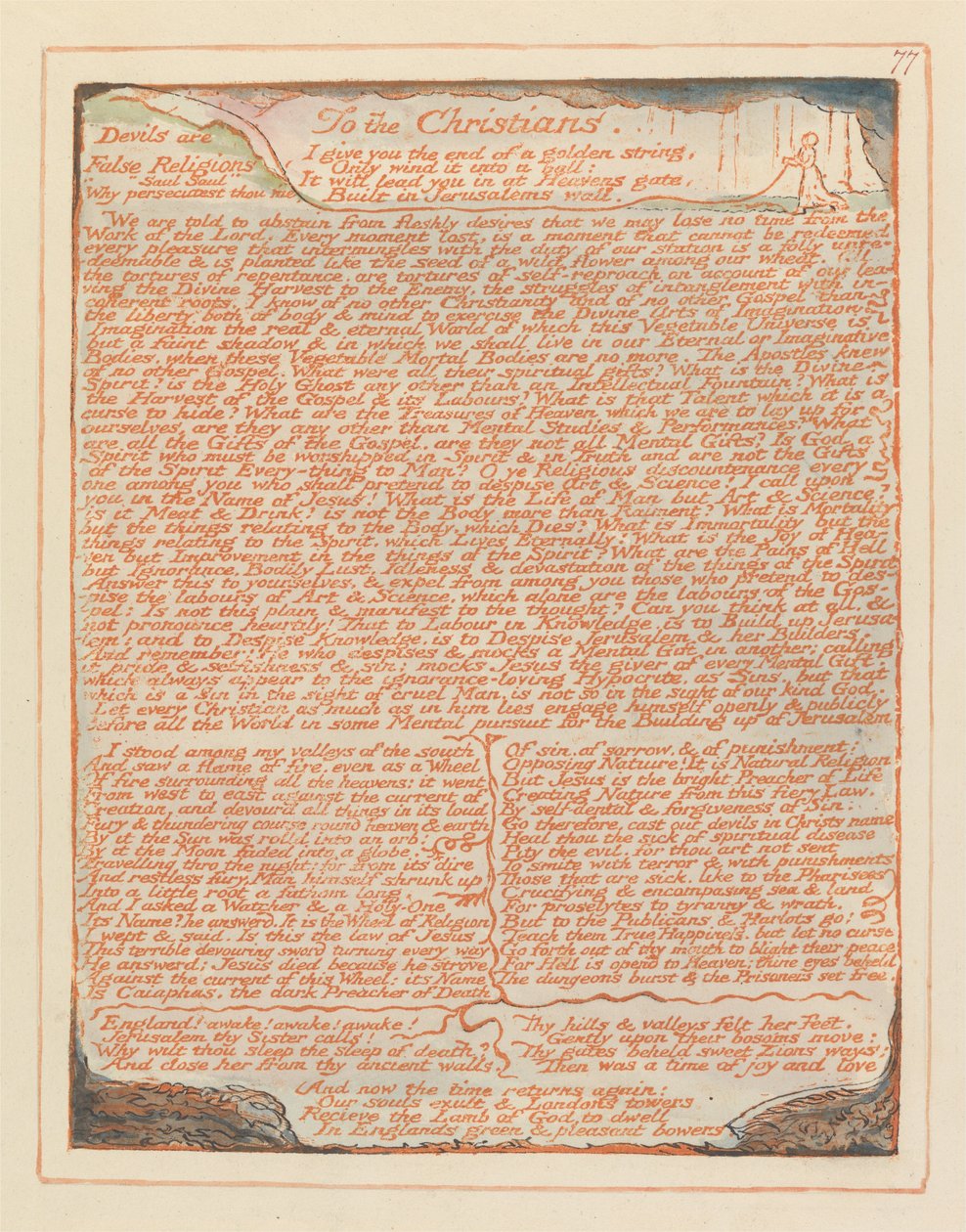 Jeruzalém, talíř 77, křesťanům ... od William Blake