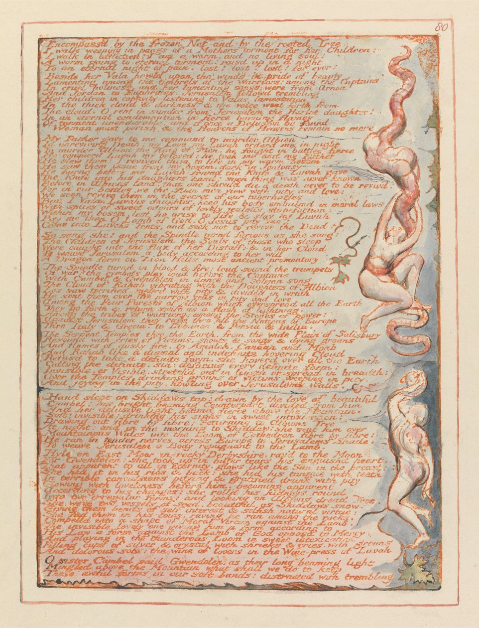Jeruzalém, talíř 80, obklopen zmrzlou sítí .... od William Blake