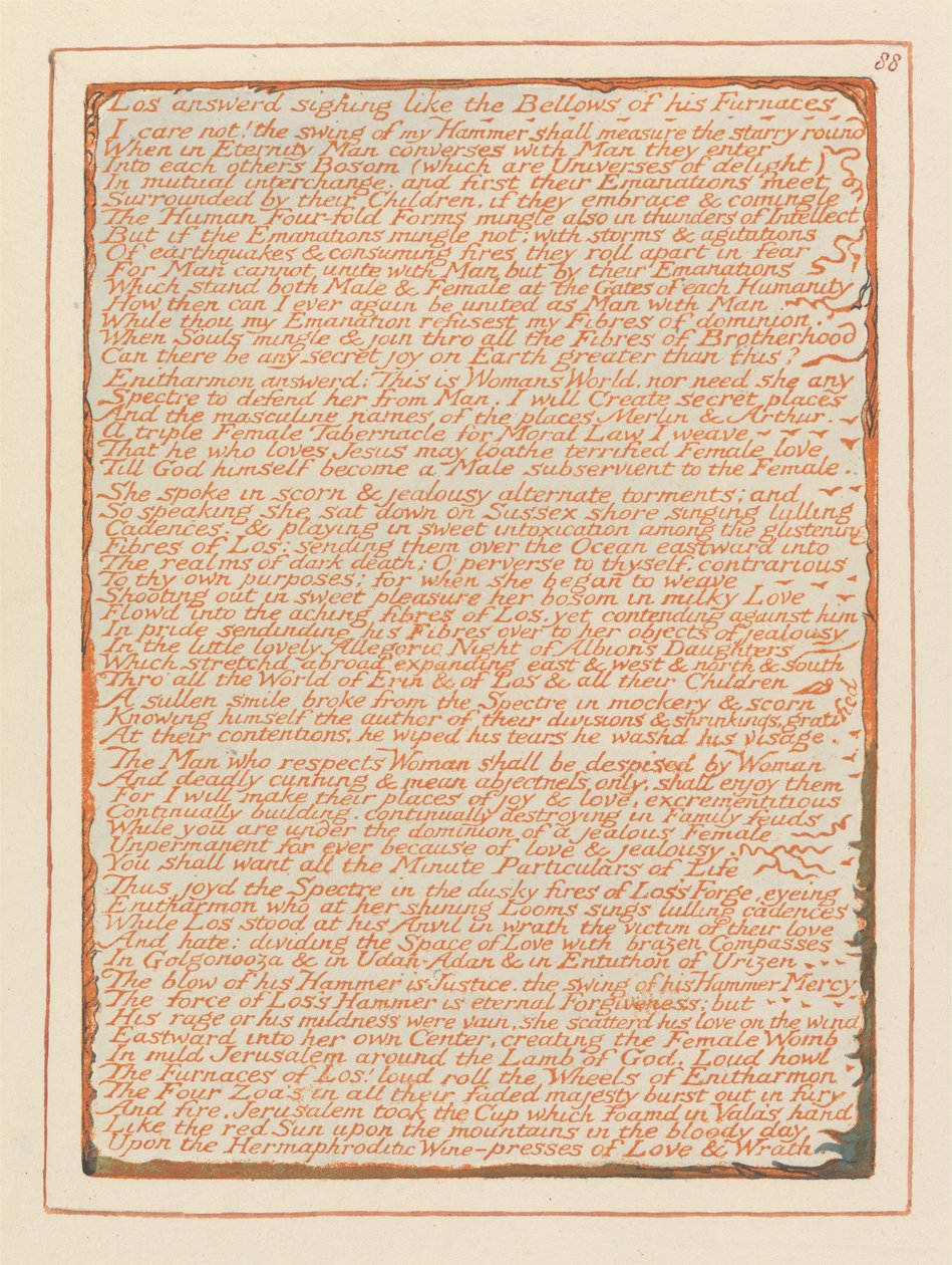 Jeruzalém, talíř 88, Los vzdychl ... od William Blake